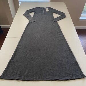 New Splendid Waffle Knit Thermal Long Sleeve Henley Maxi Dress (NWT) Size Medium